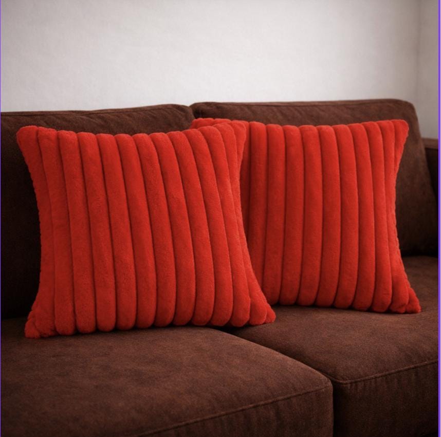 Soft Corduroy Pillow Covers, Set of 2 Decorative Throw Cushions