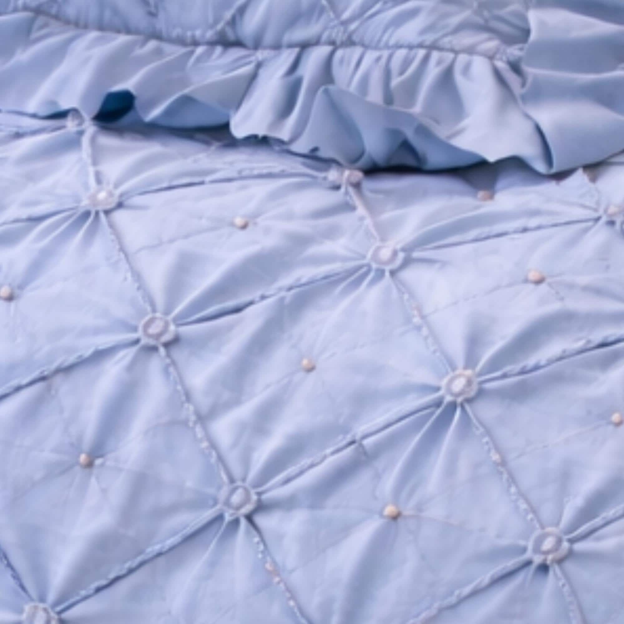 White  Cotton Bedding Set | Ruffled Duvet Cover, Princess Style