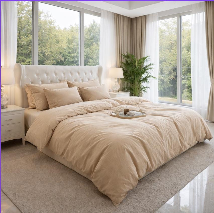 Minimalist Stonewashed Cotton Duvet Cover Set – Soft Linen Look Bedding