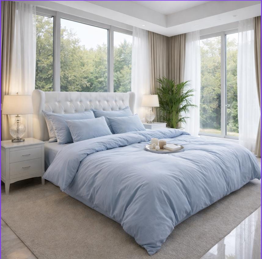Minimalist Stonewashed Cotton Duvet Cover Set – Soft Linen Look Bedding