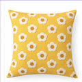 Yellow Summer Cotton Daisy Pillow Cover/ Textured Tufted Embroidery Cushion/ Floral Boho Throw Pillow