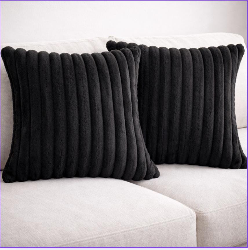 Soft Corduroy Pillow Covers, Set of 2 Decorative Throw Cushions