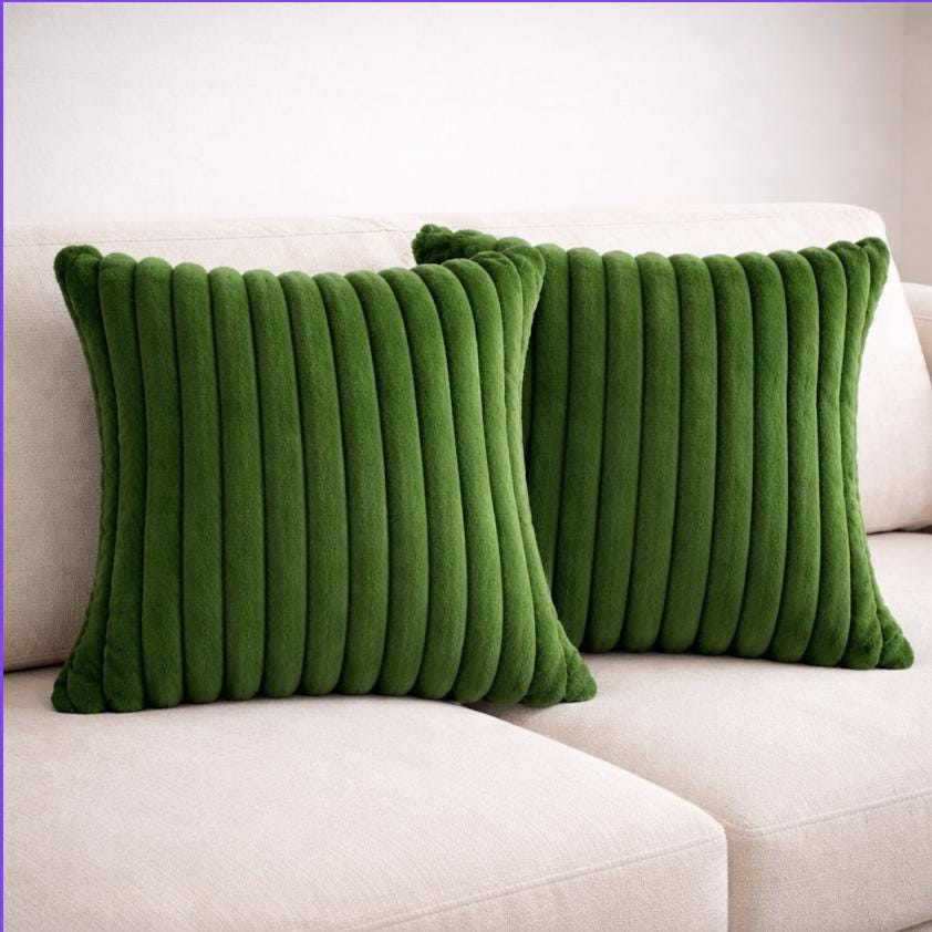 Soft Corduroy Pillow Covers, Set of 2 Decorative Throw Cushions