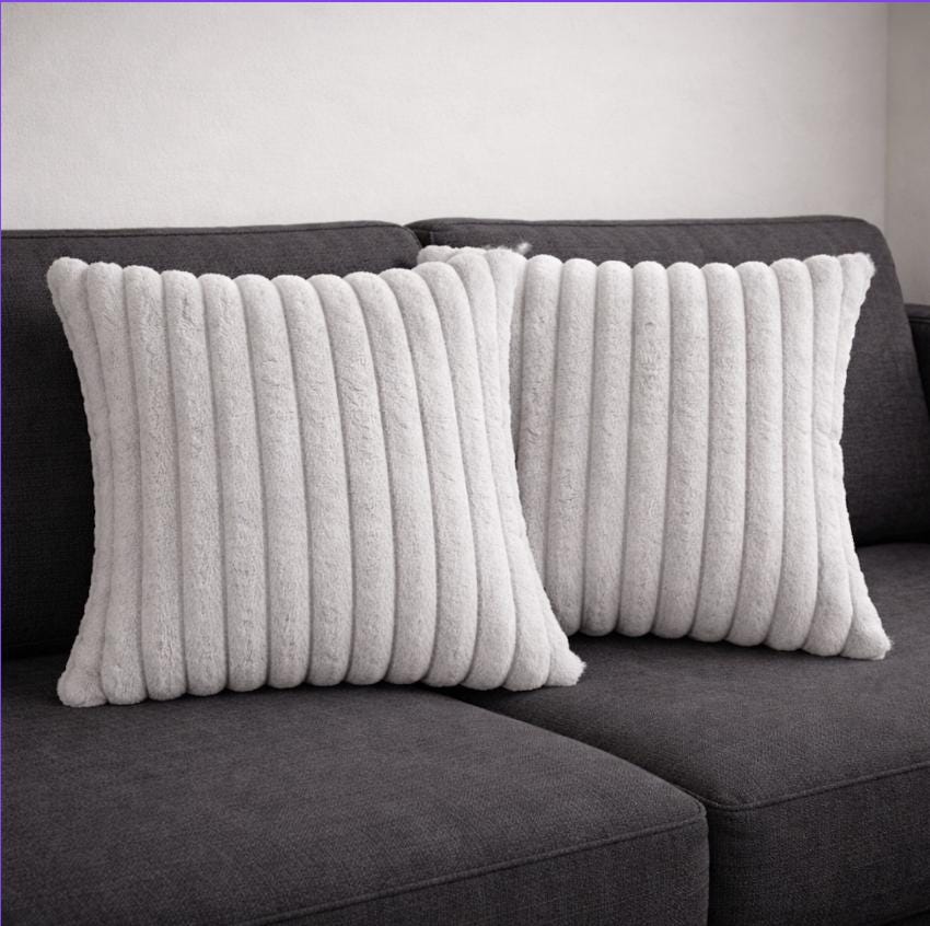 Soft Corduroy Pillow Covers, Set of 2 Decorative Throw Cushions