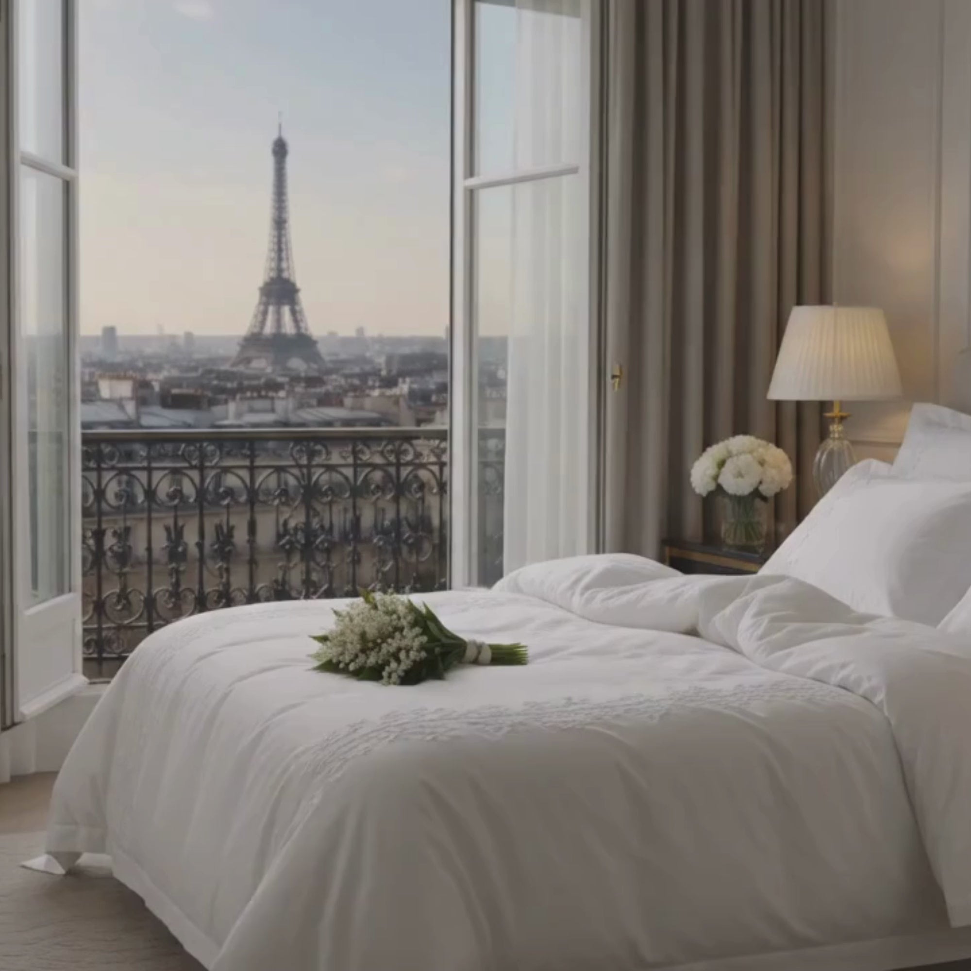 White Embroidered Tencel Duvet Cover Set